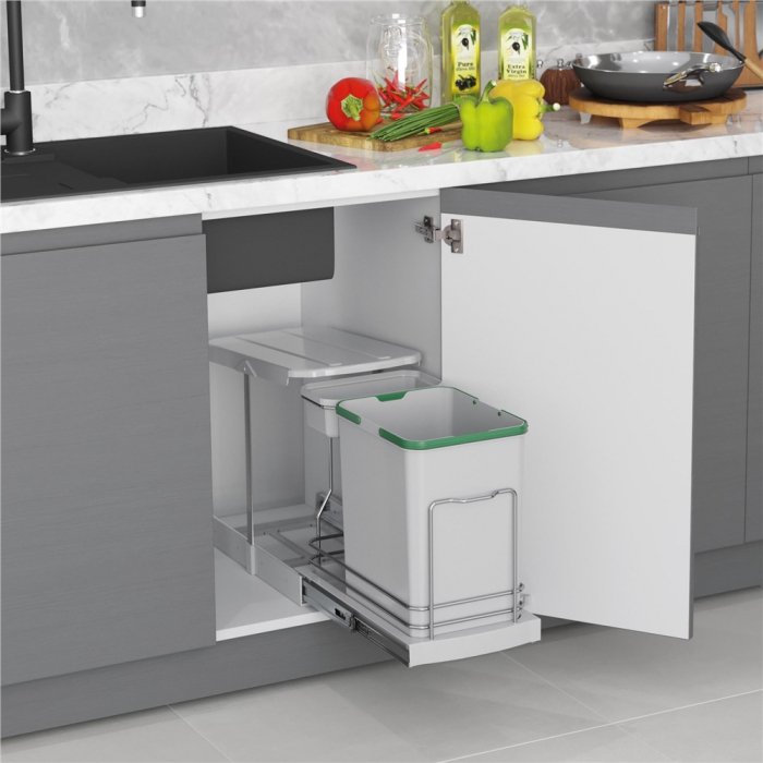 S2391 - Cos de gunoi incorporabil, colectare selectiva, cu extragere automata, 16+1 litri [3]