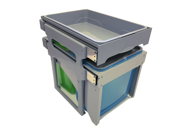 Cos de gunoi incorporabil Tank Front, colectare selectiva, cu 2 recipiente 2 x 16 litri si tavita multifunctionala [2]