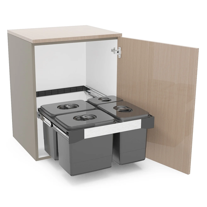 Free Jazz 60 - Coș de gunoi încorporabil, colectare selectivă, 1 compartiment x 7 litri si 3x15 litri [3]