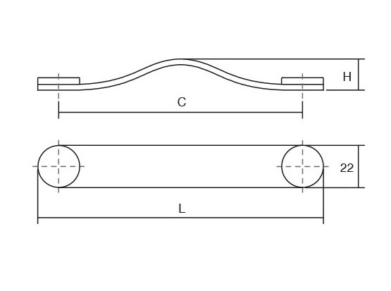 Flexa - Maner din piele bej pentru mobilier, cu ornamente finisaj alama, L: 150 mm [2]
