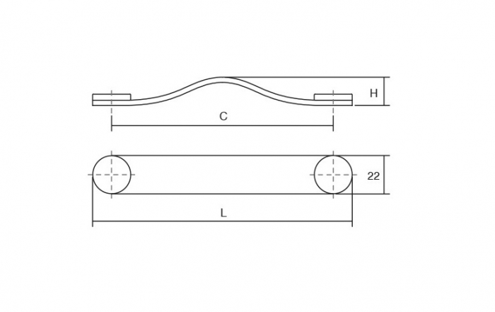 Flexa - Maner din piele maro pentru mobilier, cu ornament negru, L:150 mm [2]