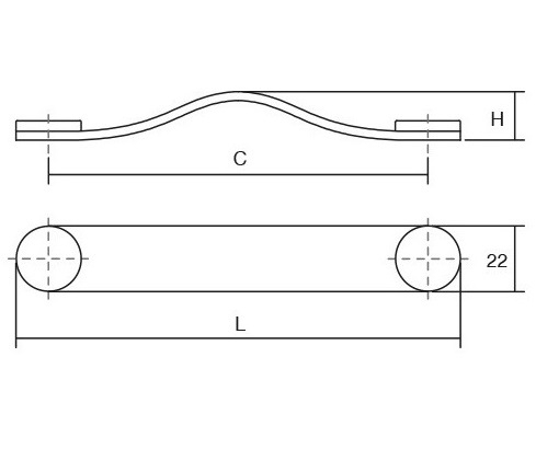 Flexa - Maner din piele maro pentru mobilier, cu ornamente finisaj alama, L: 150 mm [3]