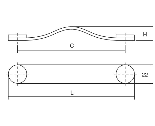 Flexa - Maner din piele neagra pentru mobilier, cu ornamente finisaj cositor, L:150 mm [2]
