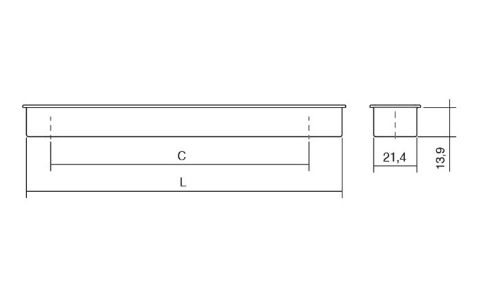 Clos - Maner ingropat, finisaj negru mat, L: 156,4 mm [2]