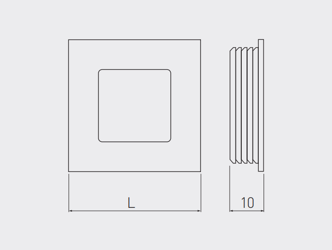 B226 - Maner ingropat patrat, finisaj nichel satin, L:40 mm [2]