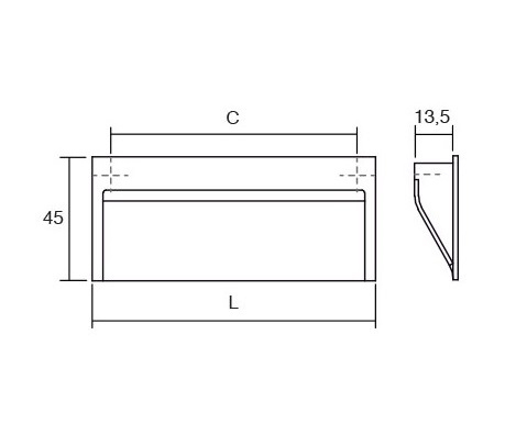 Wave - Maner ingropat L:173 mm, finisaj nichel periat [2]