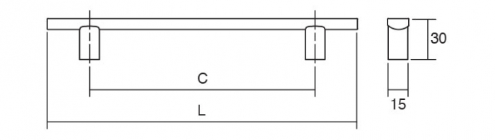 Ara - Maner pentru mobila, finisaj otel inoxidabil, L:252 mm [2]