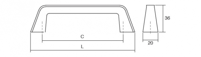 Maner pentru mobila Arrow, finisaj nichel periat, L:223 mm [2]
