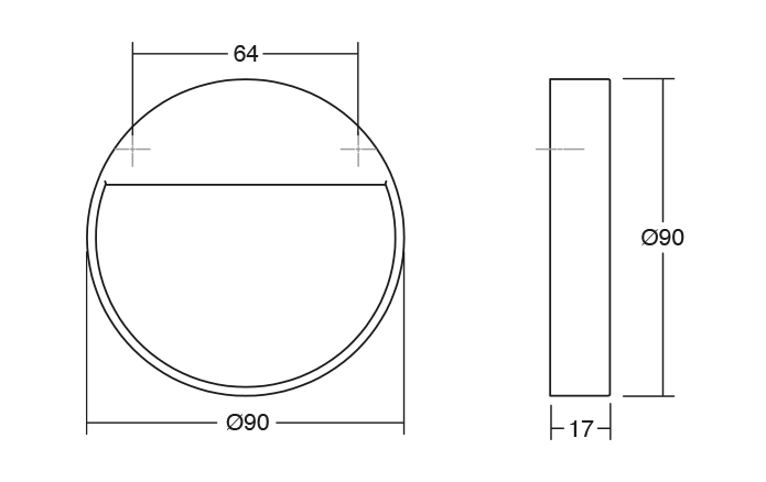 Bau - Maner pentru mobila, finisaj auriu periat, D:90 mm [3]