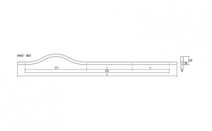 Brave - Maner pentru mobilier, finisaj gri metalizat, L:1040 mm [5]