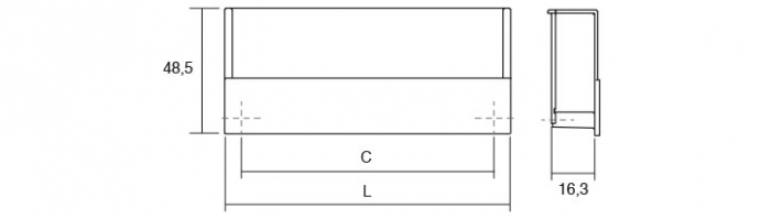 Maner pentru mobila Flat, finisaj nichel periat, L:174.8 mm [2]
