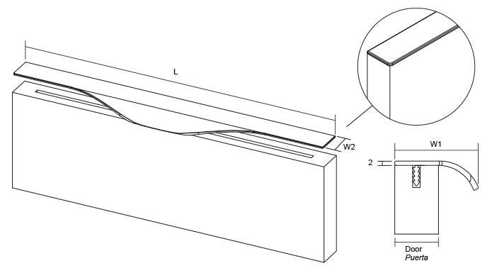 Forma - Maner pentru mobila, finisaj otel inoxidabil, L:1197 mm [8]