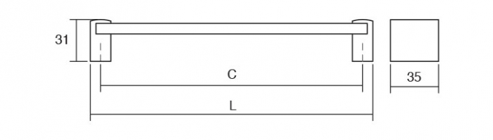 Maner pentru mobila Glass, finisaj transparent, L:335 mm [3]