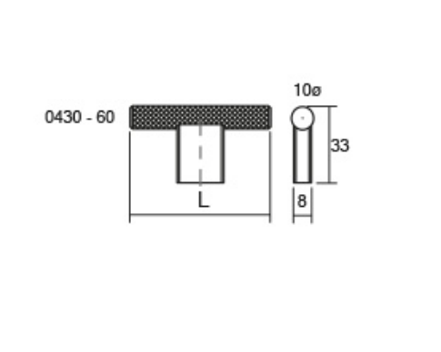 Graf Mini - Maner pentru mobila, finisaj negru periat, L= 60 mm [2]