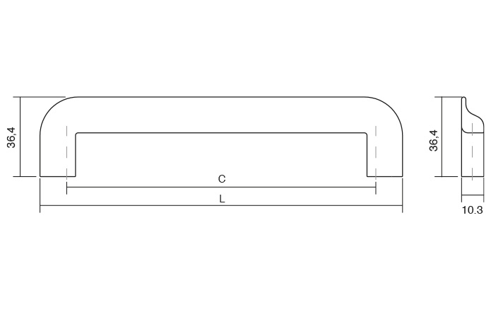 Nice - Maner pentru mobila, finisaj gri cenusiu periat, L 184.6 mm [7]
