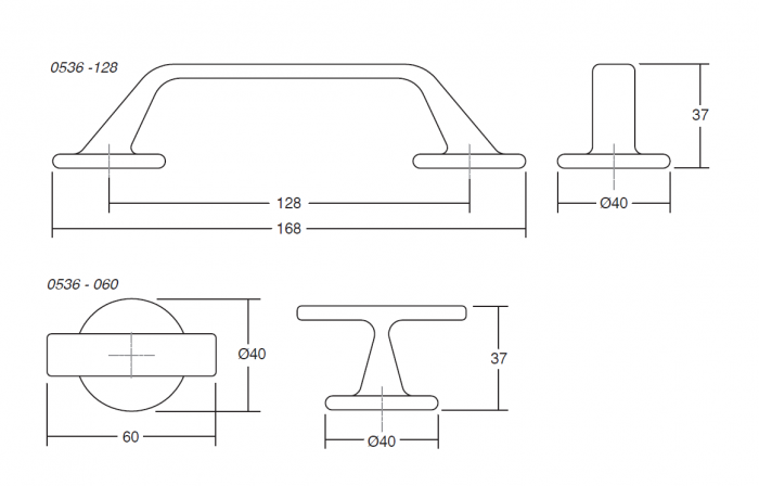 Oto - Maner pentru mobila, finisaj negru texturat, L 168 mm [3]
