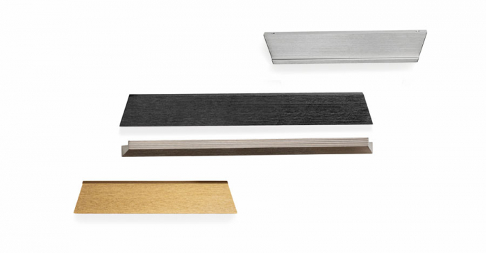 Rail - Maner pentru mobila, finisaj alama cava periata, L 180 mm [3]