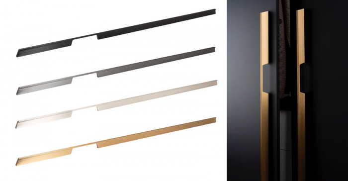 Rail - Maner pentru mobila, cu decupaj dreapta, finisaj otel inoxidabil, L 1150 mm [2]