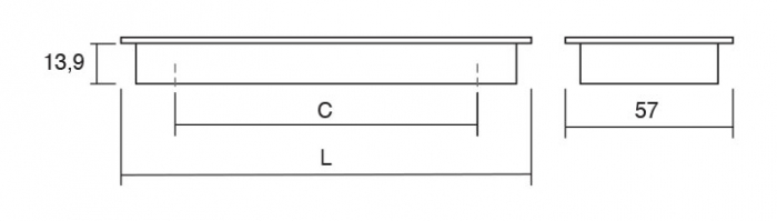 Raso - Maner pentru mobila, finisaj nichel periat, L:70 mm [6]
