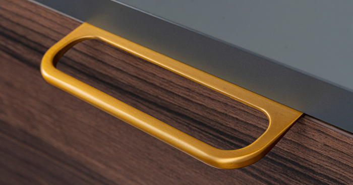 Rim - Maner pentru mobila, finisaj alama periata, L 120 mm [5]