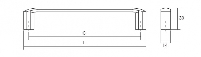Roma - Maner pentru mobila, finisaj auriu periat, L:175 mm [3]