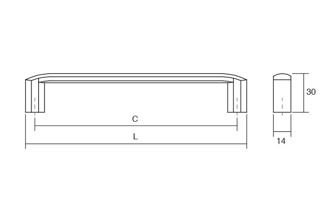 Roma - Maner pentru mobila, finisaj negru mat, L:207 mm [3]