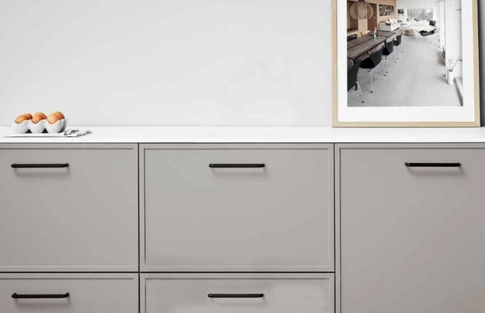 Roma - Maner pentru mobila, finisaj negru mat, L:207 mm [4]