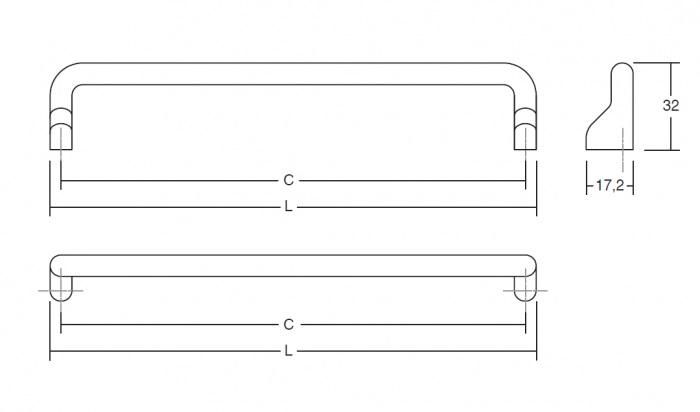 Soft - Maner pentru mobila, finisaj negru mat, L 328 mm [2]