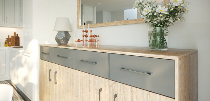 Maner pentru mobila Uzo, finisaj argint antichizat, L:160 mm [3]