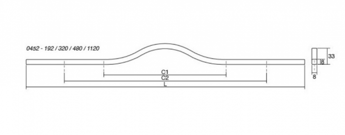 Brave - Maner pentru mobilier, finisaj alb mat, L= 240 mm [3]