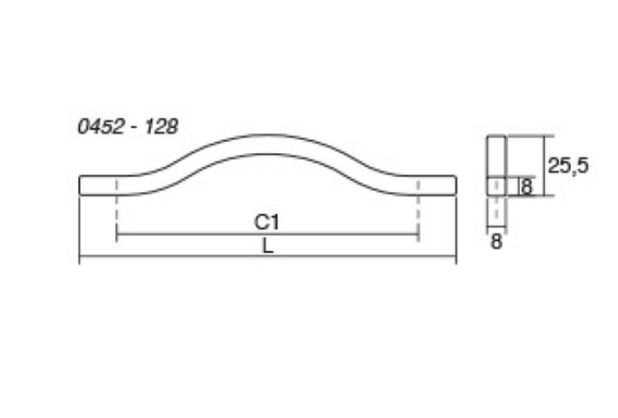 Brave - Maner pentru mobilier, finisaj maro metalizat, L= 160 mm [2]