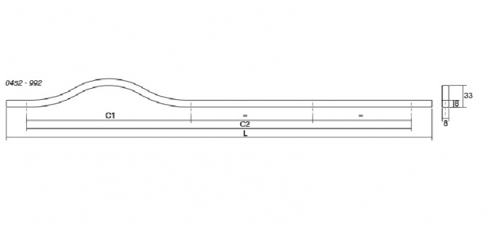 Brave - Maner pentru mobilier, finisaj negru mat, L: 1040 mm [2]