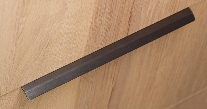 Cruve - Maner pentru mobilier, finisaj gri periat, L: 200 mm [2]