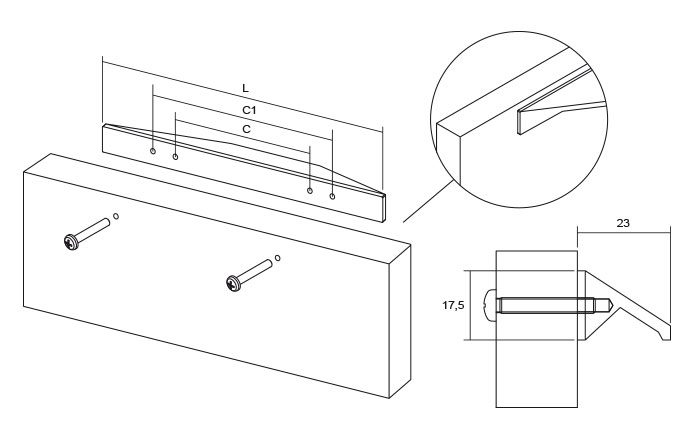 Cutt - Maner pentru mobilier, finisaj negru mat anodizat L: 200 mm [3]