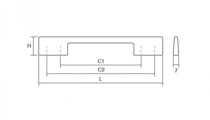 Dino - Maner pentru mobilier, finisaj alb mat, L= 221 mm [2]