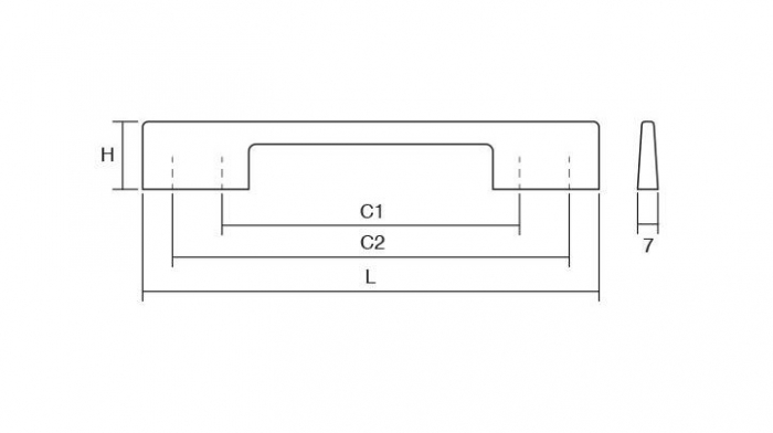 Maner pentru mobilier Dino, finisaj crom lucios, L:156 mm [2]