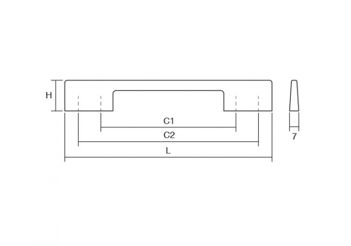 Dino - Maner pentru mobilier, finisaj negru mat, L= 349 mm [2]