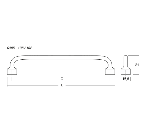 Floid - Maner pentru mobila, finisaj alama antichizata, L:143,6 mm [3]