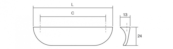 Maner pentru mobilier Nick, crom lucios, L: 178 mm [2]