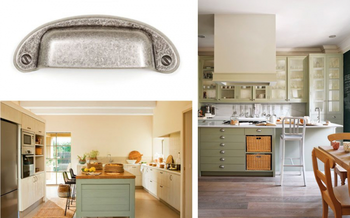 Petra - Maner pentru mobilier, argint antichizat, L: 97 mm [3]