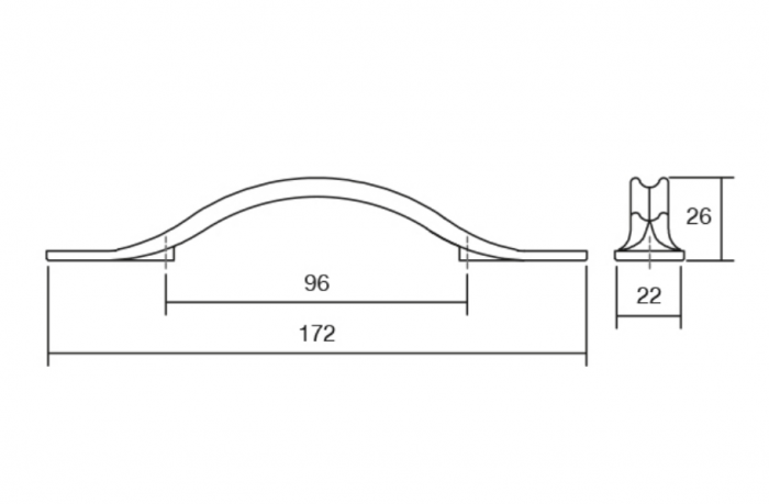 Maner pentru mobilier Raviolo finisaj cositor [2]