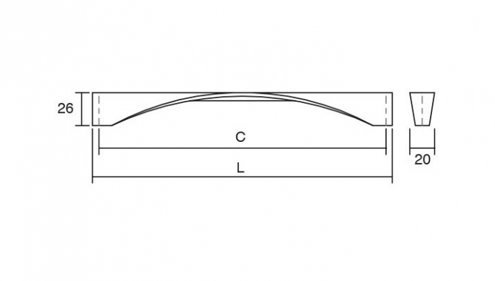 Maner pentru mobilier Twisted, finisaj crom lucios, L:170 mm [3]