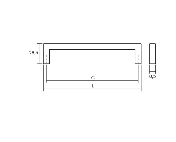 U - Maner pentru mobilier, finisaj alama periata L:168.5 mm [4]