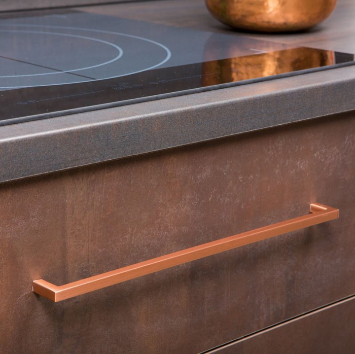 U - Maner pentru mobilier, finisaj cupru periat, L:168,5 mm [2]