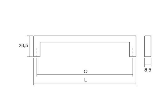 U - Maner pentru mobilier, finisaj cupru periat L:200,5 mm [4]
