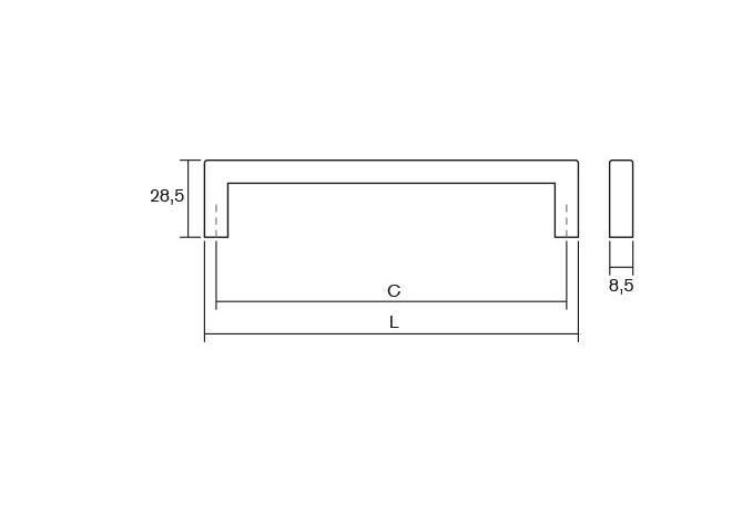U - Maner pentru mobilier, finisaj cupru periat L:328.5 mm [3]