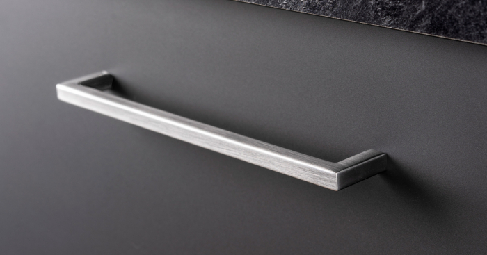 U - Maner pentru mobilier, finisaj gri periat, L 168,5 mm [3]