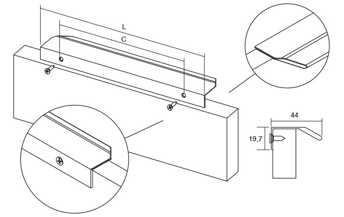 Vann - Maner pentru mobilier, negru mat, L: 200 mm [2]