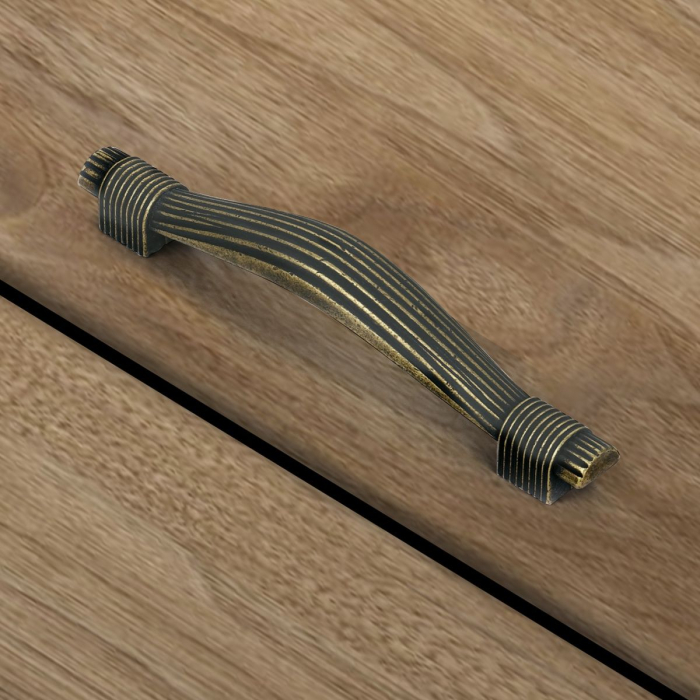 Reed - Maner pentru mobila, finisaj alama antichizata, L:128 mm [4]