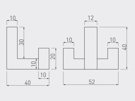 K2202 - Agatatoare cuier dublu, finisaj negru mat, 40x52x40 mm [4]